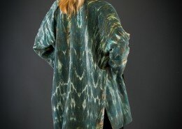 Joanna White, Fiber Artist, hand paints silk to create art to wear in her Fiber Visions studio in North Carolina.