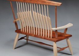 David Scott Woodworker in the NC mountains, builds coffee tables, dining tables, three legged stools, rocking chairs, desks and other commission pieces.