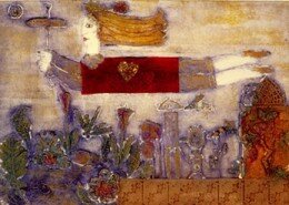 Linda Gourley, Printmaker from Dry Fork, VA creates fantastical hand-colored etchings, collographs and collages of textiles, inks and hand made papers.