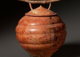 Andy Smith, Potter in Marshville, North Carolina since 1982, creates raku pottery with organic, free-form shapes and designs.