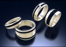 Klaus Spies Jeweler in Asheville, NC creates unique sterling silver and 18 Karat gold jewelry with matt, brushed or hammered finishes and well-chosen gems.