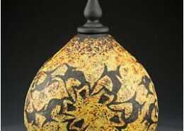 Phillip Nolley, Glass Artist in Staunton, VA creates blown glass or cast using pate de verde techniques and improvisational surface carvings for each piece.