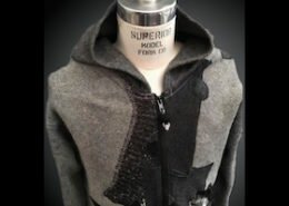 Catherine Coloney, fiber artist in MD, designs garments from repurposed wool. Each piece is felted and reconstructed by hand in a contemporary design.